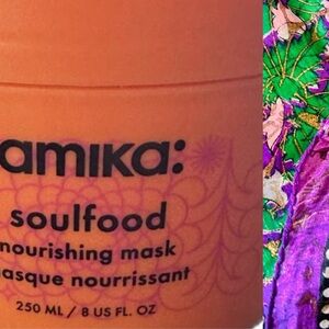 Amazing & Lovey Scent Amika Soupfood Hair Mask & Vibrant Silk Purple Scarf
